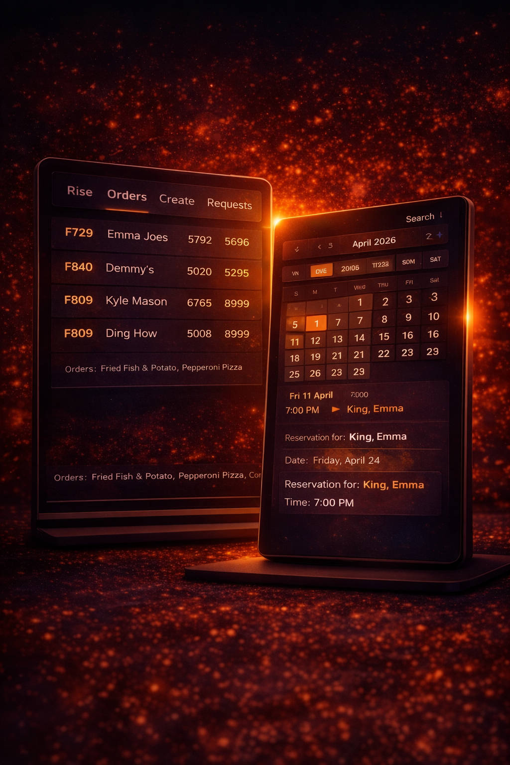 OrderHost.ai Kitchen Display interface
